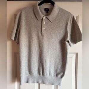 J. Crew Basketweave cotton sweater-polo